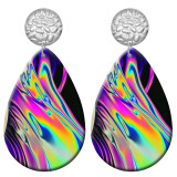 20 styles Artistic pattern  Acrylic Painted stainless steel Water drop earrings