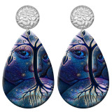 20 styles tree of life pattern  Acrylic Painted stainless steel Water drop earrings