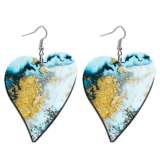 10 styles love Blue Artistic pattern  Acrylic  stainless steel two-sided Painted Heart earrings