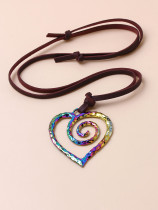 Love alloy leather rope necklace