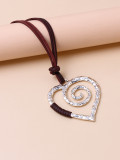 Love alloy leather rope necklace
