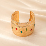 Metal Dropping Oil Colorful Wide Edge Bracelet