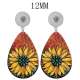 10 styles Flower sunflower  Acrylic two-sided Painted Water Drop earrings fit 12MM Snaps button jewelry wholesale