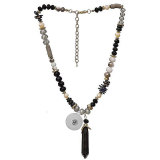 Shell pearl crystal alloy tassels Necklace fit  20MM Snaps button jewelry wholesale