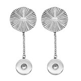 Stainless steel five-pointed star circular earrings fit 20MM Snaps button jewelry wholesale