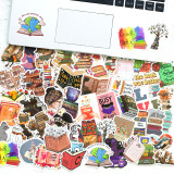 50 book stickers, book reading graffiti stickers, computer phone tablet bookmarks, hand ledger stickers, waterproof stickers