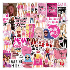 50 sheets of Mean Girls graffiti stickers, waterproof luggage, laptop, scooter, water cup stickers