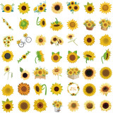 50 pieces of sunflower children's cartoon stickers, mobile phone computer water cup decoration stickers, waterproof stationery creative stickers