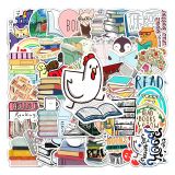 50 reading graffiti stickers, cartoon small fresh children's stickers, DIY skateboard luggage stickers, waterproof