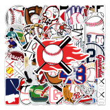 50 baseball graffiti stickers, personalized sports stickers, sports DIY skateboard luggage stickers, waterproof