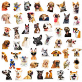 50 Realistic Dog Stickers Animal Cute Pet Collection Chai Dog Cute Animal Golden Hair Dog Head Expression Pack Waterproof Sticker