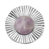 stainless steel Stripe  Agate snap buttons Natural stone DIY  fit 20mm snap button charms