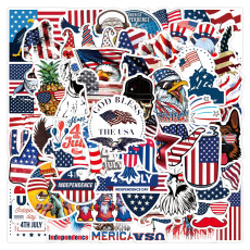 50 new American Independence Day graffiti stickers waterproof luggage laptop scooter removable stickers