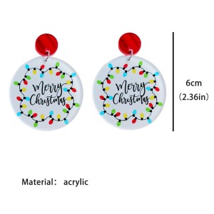 Christmas earrings, colored lights, circular acrylic Christmas tree, teacher earrings, gifts