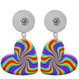 10 styles love color pattern resin  pattern  Painted Heart earrings fit 20MM Snaps button jewelry wholesale