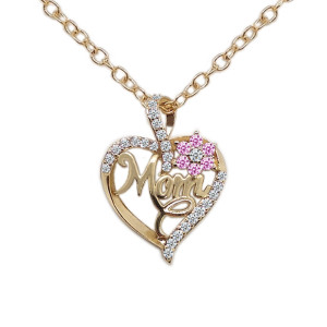 Mother's Day Love Flower MOM Diamond Zircon Copper Necklace