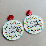 Christmas earrings, colored lights, circular acrylic Christmas tree, teacher earrings, gifts