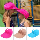Summer Big brim Baby Children's Sunshade Hat Outdoor Beach Sunscreen Breathable Open Top Duck Tongue Hat