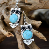 Irregular turquoise Owl Earrings