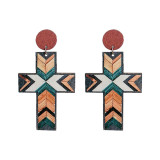 Cross Wood Earrings