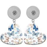 10 styles love resin Butterfly pattern Painted Heart earrings fit 20MM Snaps button jewelry wholesale