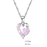 Infinite Crossing of Love ∞ Heart shaped Zircon Rose Necklace with Diamond Rose Necklace
