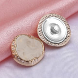 23MM love Flower Pearl Electroplated plastic resin snap button charms