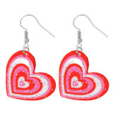 love stainless steel Colorful girl  Acrylic Heart earrings