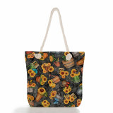 Sunflower Holiday Print High Capacity Canvas Shoulder Bag