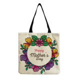Mother's Day printed canvas shoulder bag