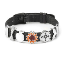5 styles DIY Sunflowers love clouds stainless steel 10MM strap bracelet