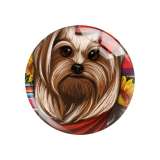 20MM Dog pattern Print glass snap button charms