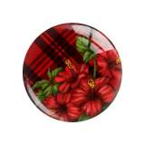 20MM Sunflower Rose girl Print glass snap button charms