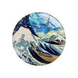 20MM Leopard Ocean Beach pattern Print glass snap button charms
