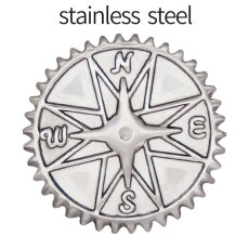 25MM stainless steel compass Metal snap button charms