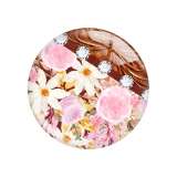 20MM Flower sunflower pattern Print glass snap button charms