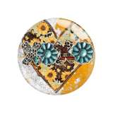 20MM Cross Butterfly sunflower pattern Print glass snap button charms