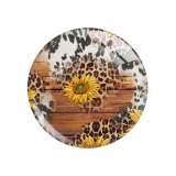 20MM sunflower Flower Butterfly pattern Print glass snap button charms
