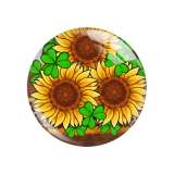 20MM sunflower Cartoon Dwarf pattern Print glass snap button charms