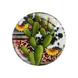 20MM sunflower cactus Horse pattern Print glass snap button charms