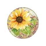 20MM Sunflower Rose girl Print glass snap button charms