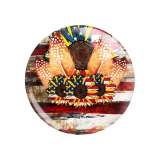 20MM USA Flag sunflower Print glass snap button charms