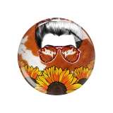 20MM girl mama sunflower pattern Print glass snap button charms