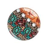 20MM Flower sunflower pattern Print glass snap button charms