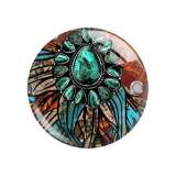 20MM Flower sunflower pattern Print glass snap button charms