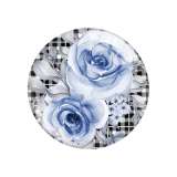 20MM Sunflower Rose girl Print glass snap button charms