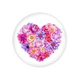 20MM love Flower pattern Print glass snap button charms