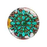 20MM sunflower cactus Cross Print glass snap button charms