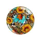 20MM sunflower Flower Butterfly pattern Print glass snap button charms