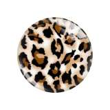 20MM sunflower Leopard  pattern Print glass snap button charms